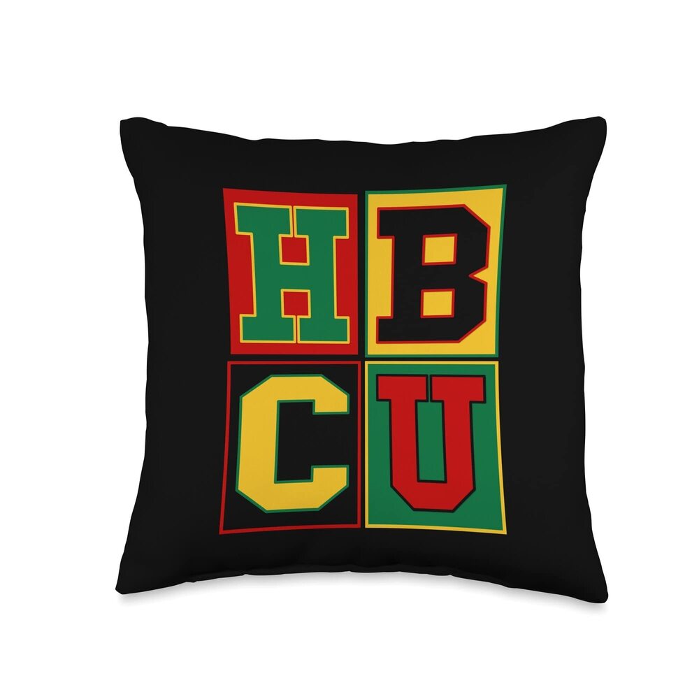 8967 HBCU Block Letters Grads Alumni African American Throw Pillow